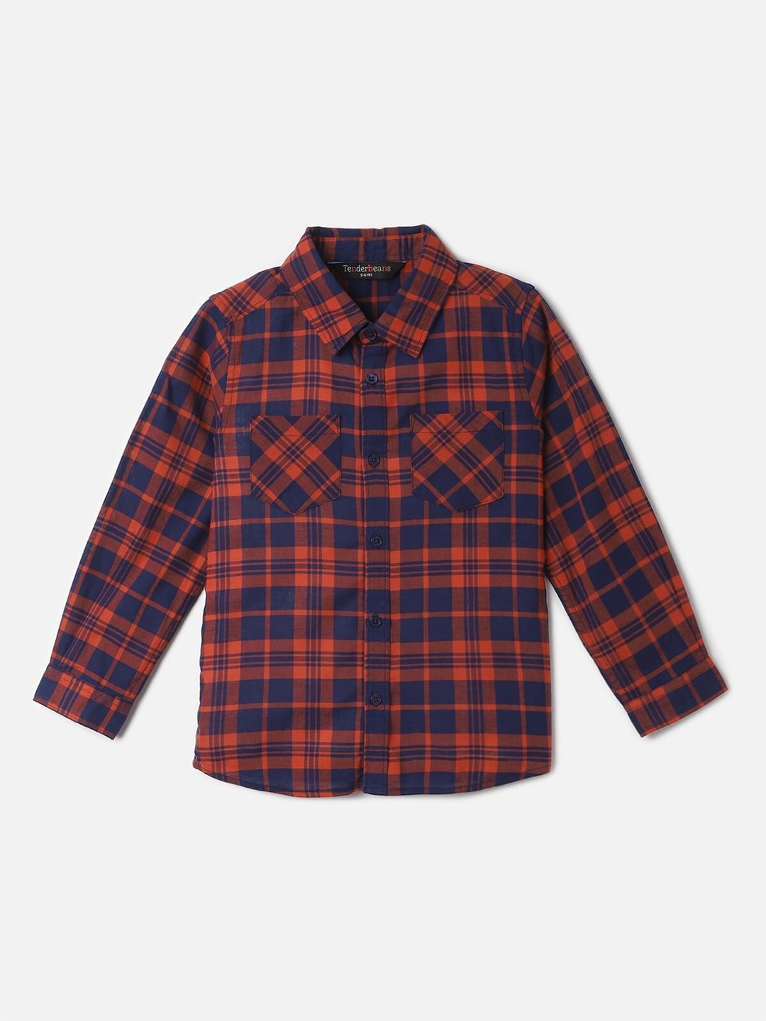 

UrbanMark Boys Checked Classic Cotton Casual Shirt, Red