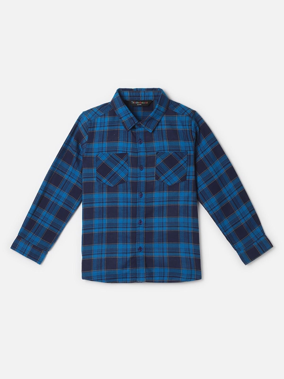 

UrbanMark Boys Checked Pure Cotton Casual Shirt, Blue