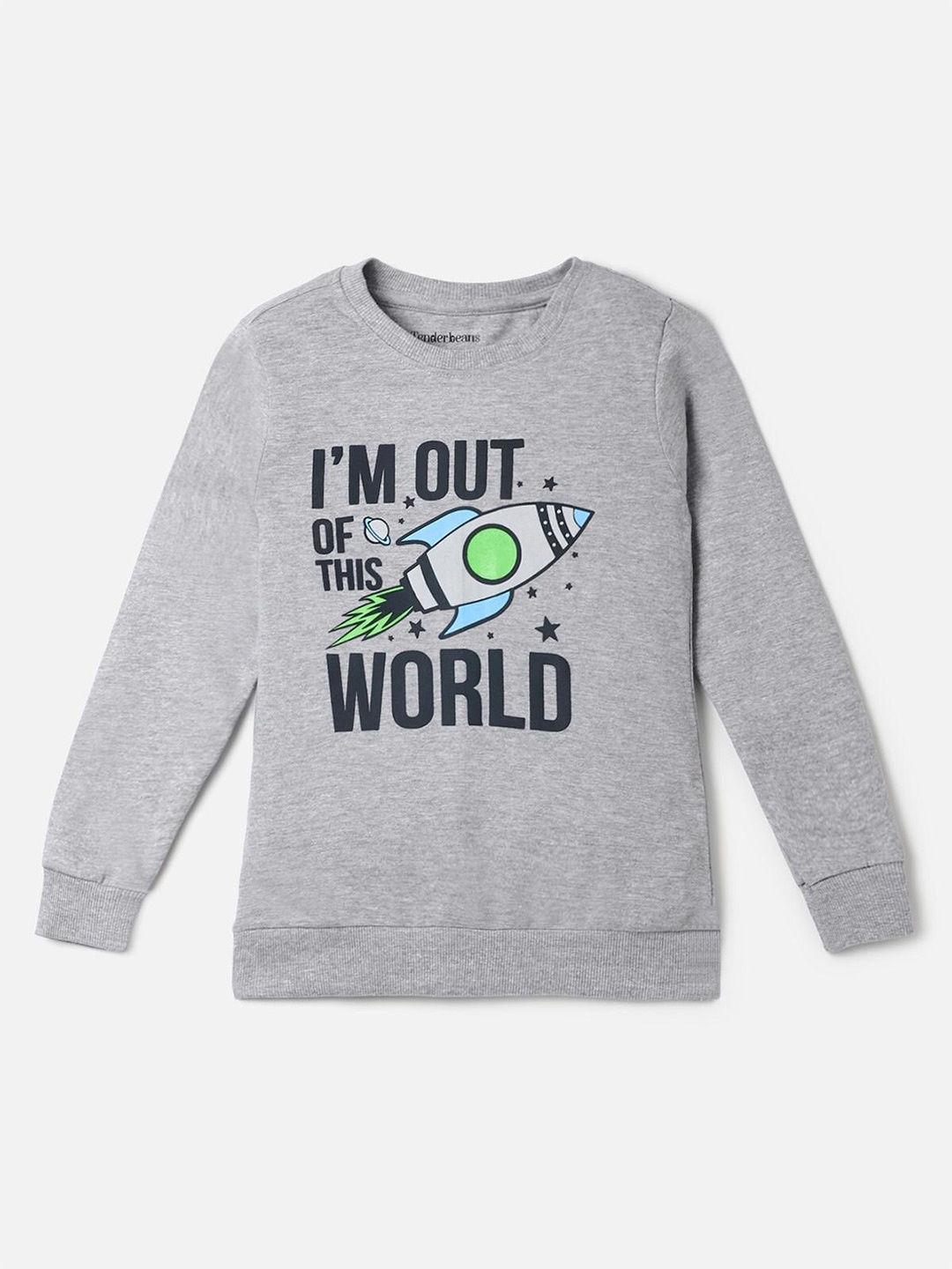 

UrbanMark Boys Typography Printed Sweatshirt, Grey melange