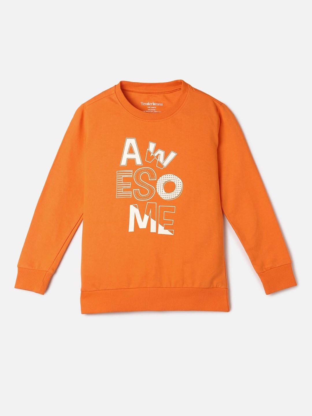 

UrbanMark Boys Typography Printed Pure Cotton Sweatshirt, Orange