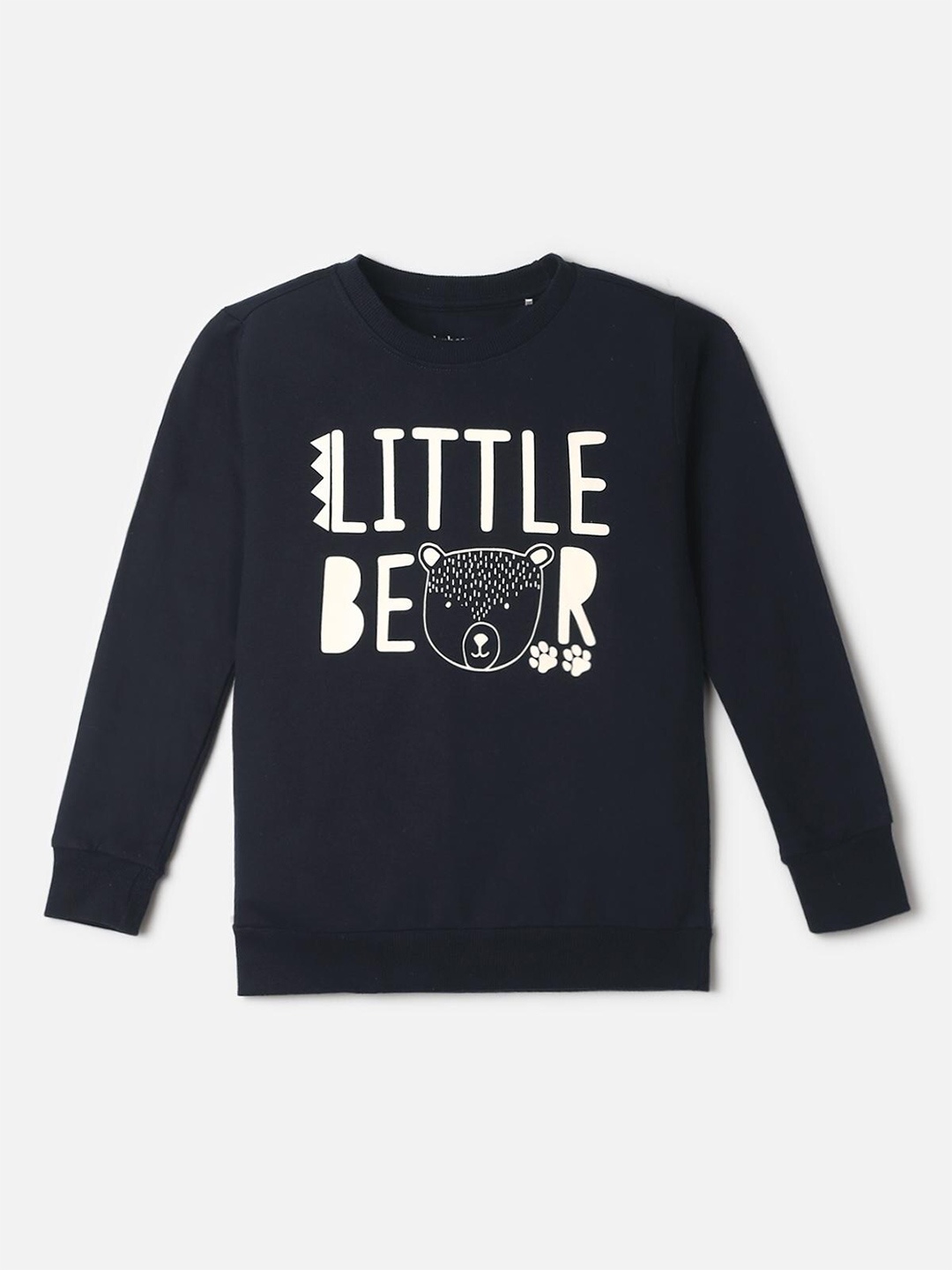 

UrbanMark Boys Typography Printed Pure Cotton Sweatshirt, Navy blue