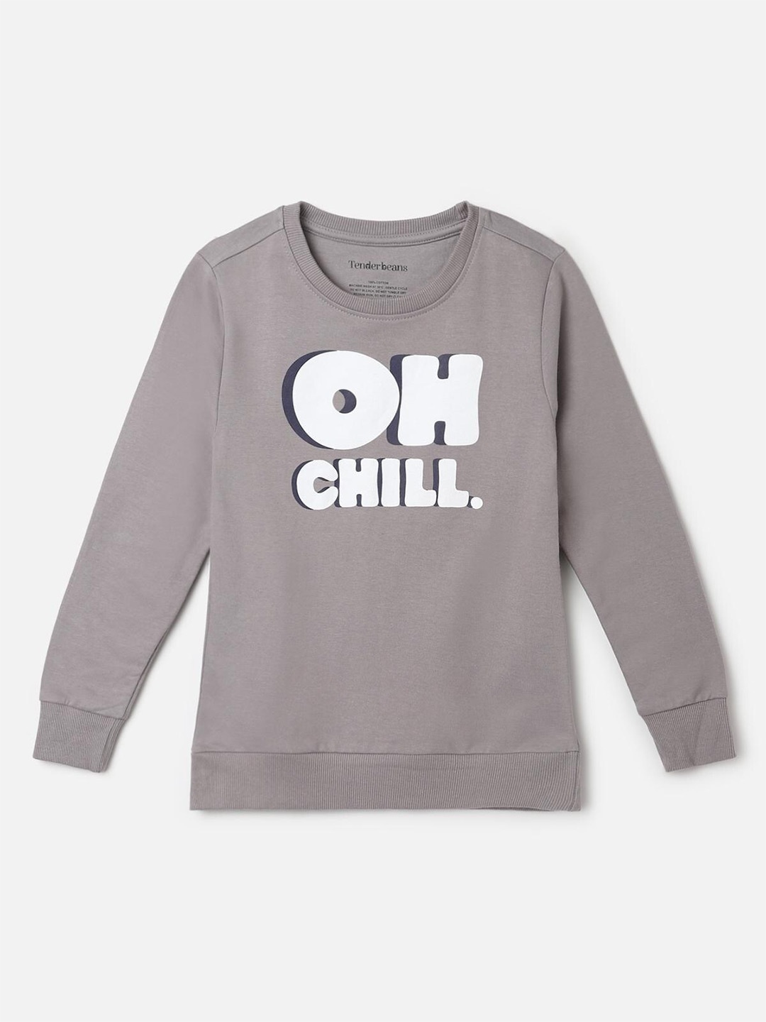 

UrbanMark Boys Typography Printed Pure Cotton Sweatshirt, Grey