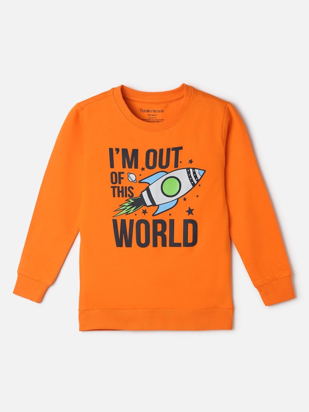 

UrbanMark Boys Typography Printed Pure Cotton Sweatshirt, Orange