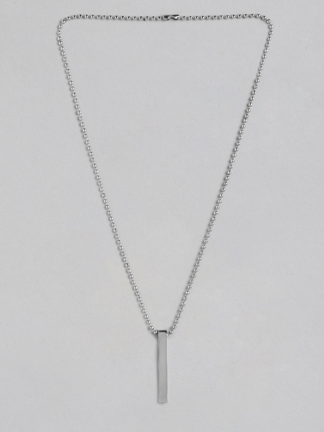 

PARIS HAMILTON Men Silver-Plated Geometric Pendant with Chain