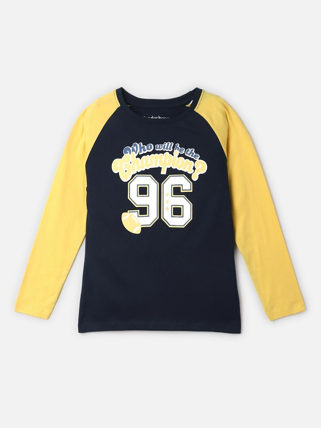 

UrbanMark Boys Typography Printed Pure Cotton T-shirt, Navy blue