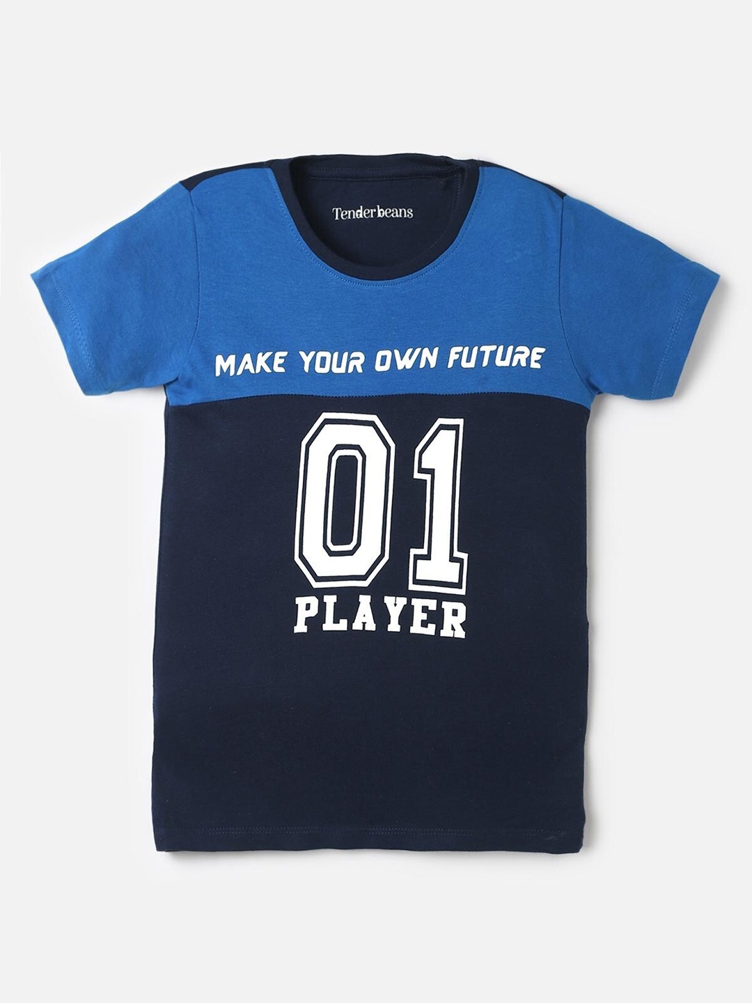 

UrbanMark Boys Colourblocked Pure Cotton T-shirt, Navy blue