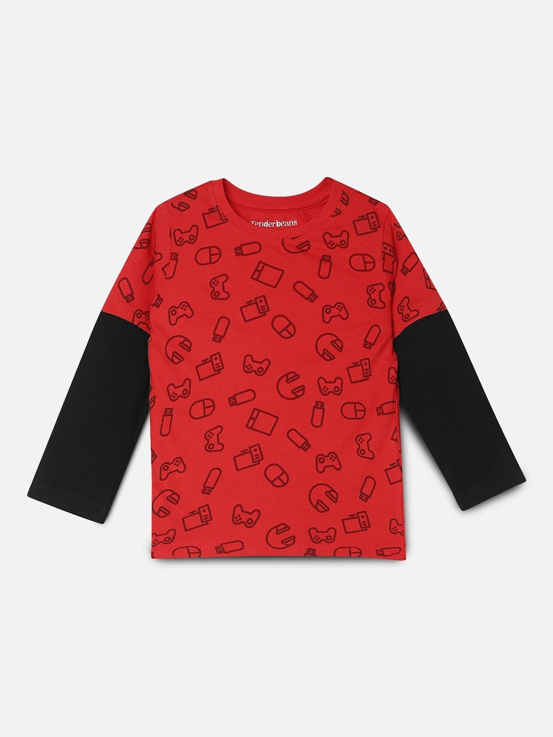 

UrbanMark Boys Conversational Printed Cotton T-shirt, Red