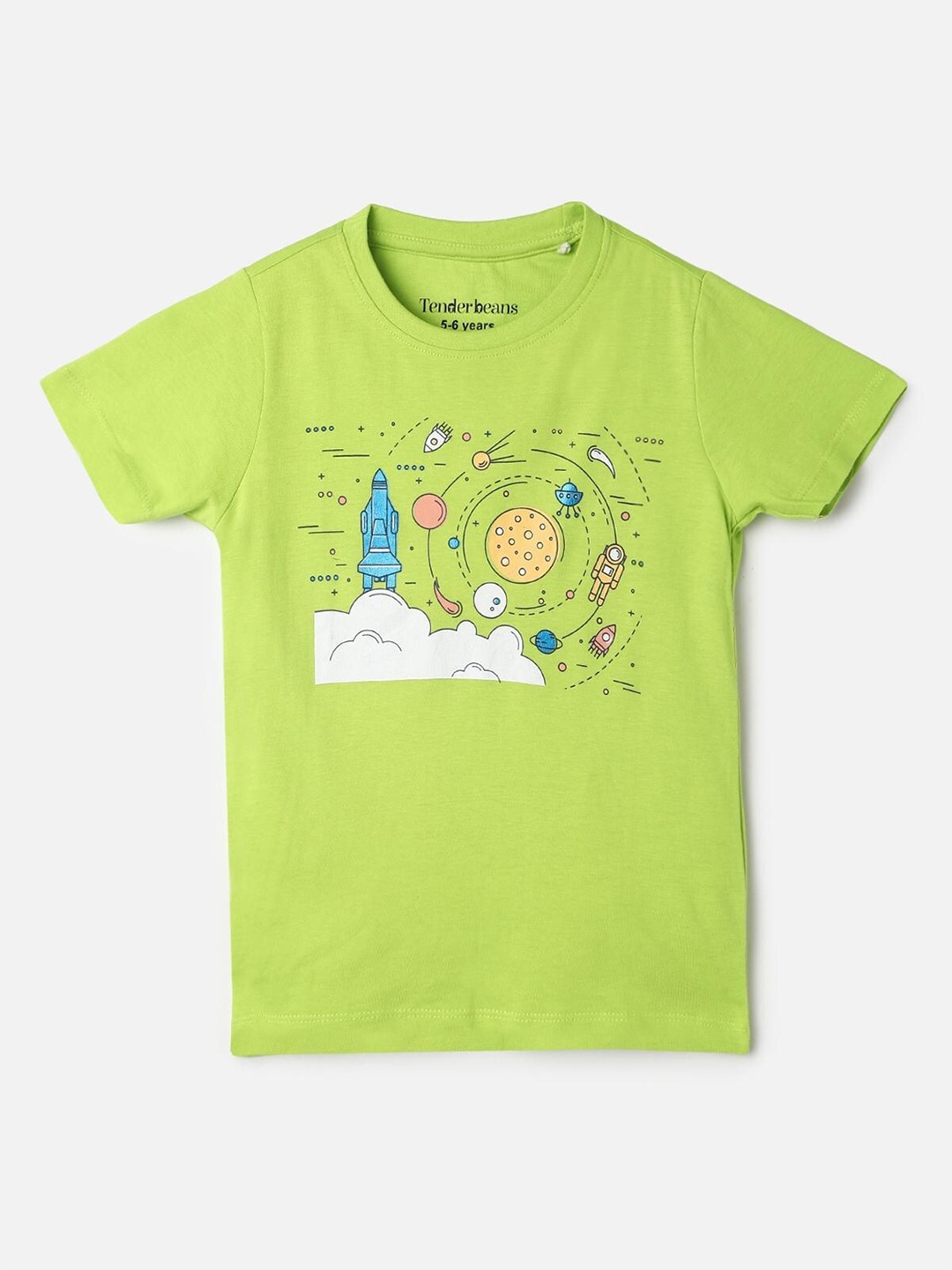 

UrbanMark Boys Graphic Printed Pure Cotton T-shirt, Green