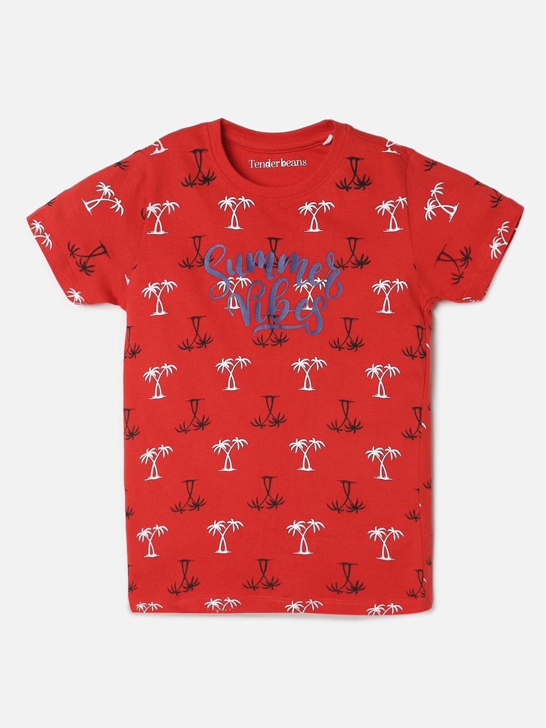 

UrbanMark Boys Floral Printed Cotton T-shirt, Red