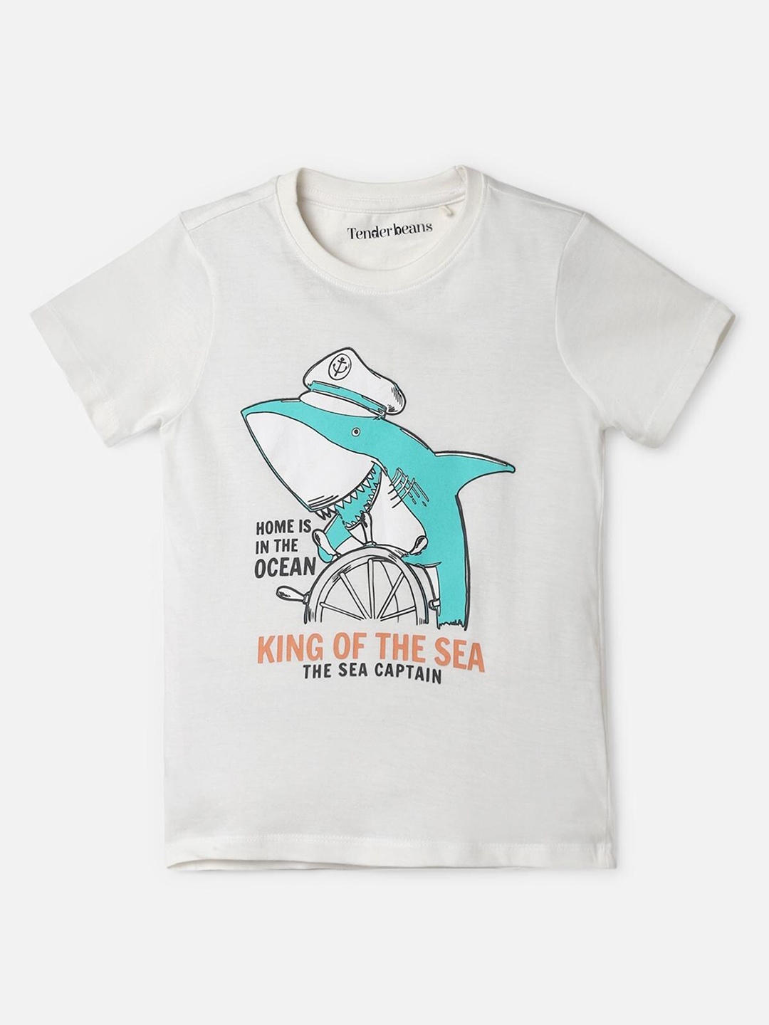 

UrbanMark Boys Graphic Printed Cotton T-shirt, Off white