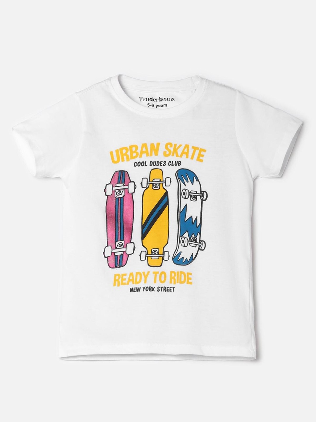 

UrbanMark Boys Typography Printed Pure Cotton T-shirt, White