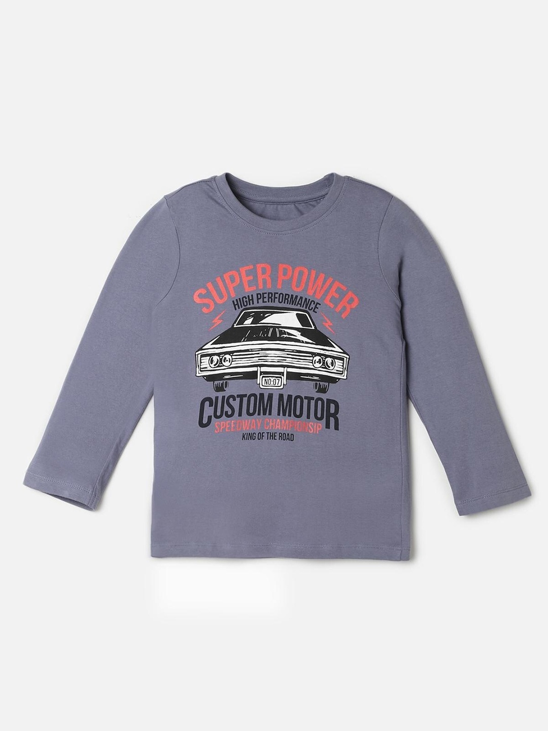 

UrbanMark Boys Typography Printed Pure Cotton T-shirt, Grey