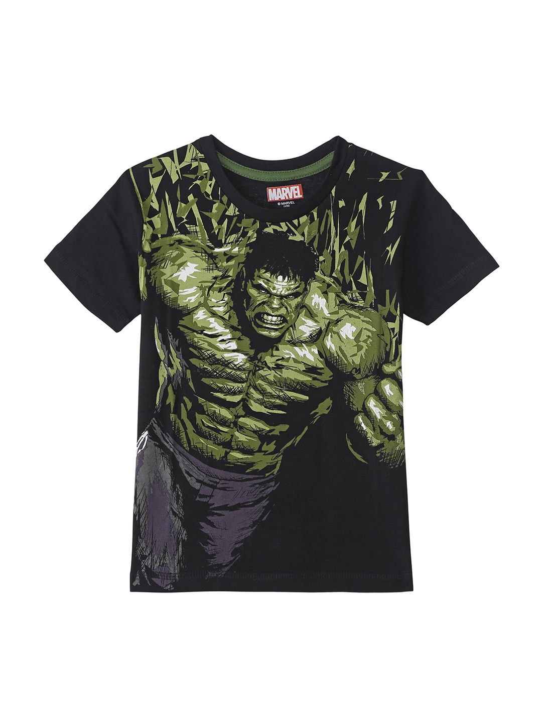

Kids Ville Boys Black & Green Hulk Printed Tshirt