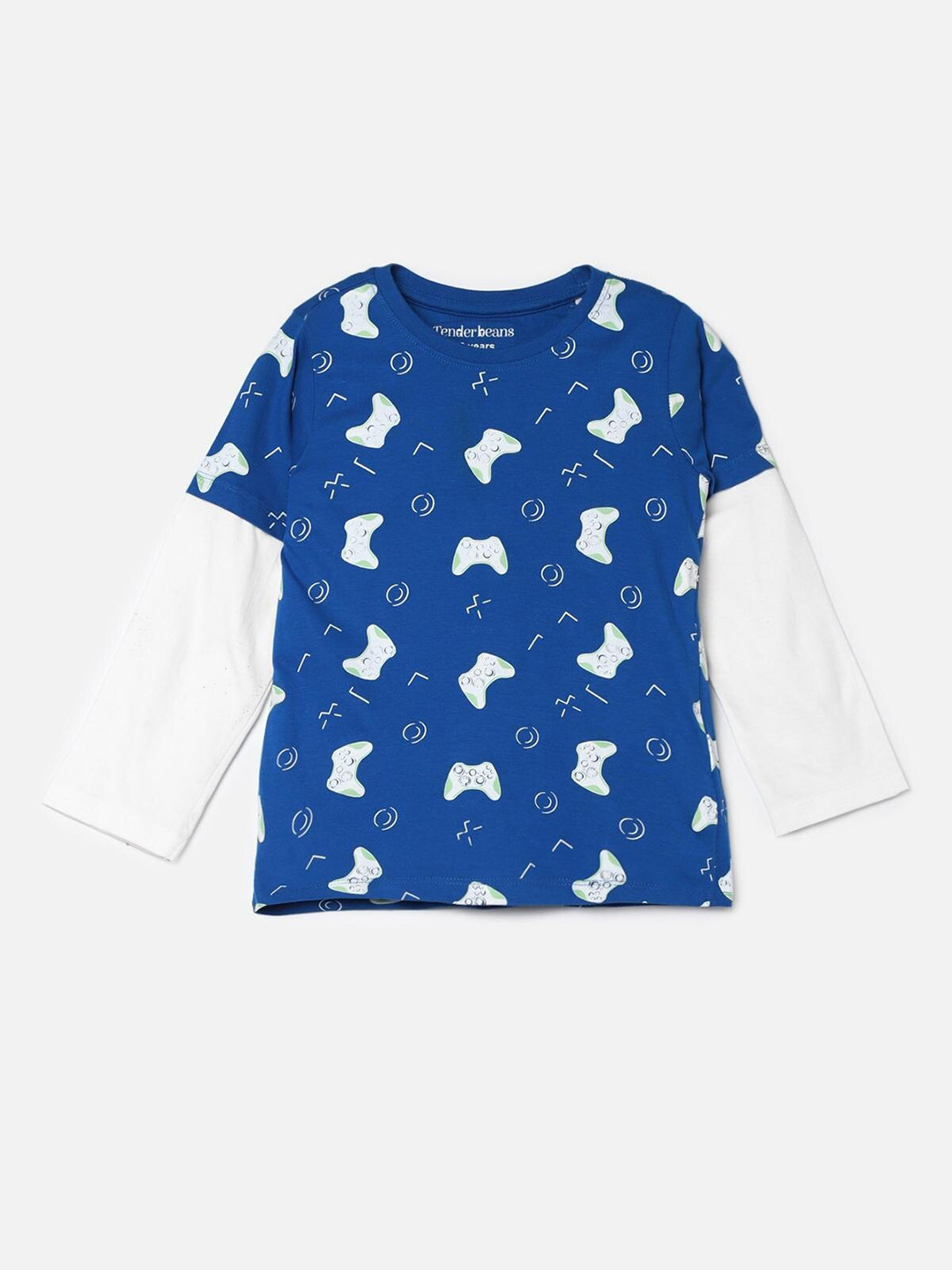 

UrbanMark Boys Conversational Printed Pure Cotton T-shirt, Blue