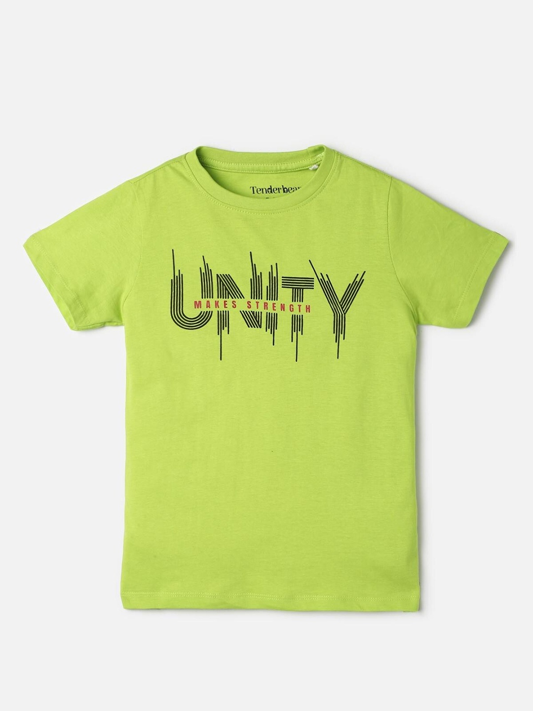 

UrbanMark Boys Green & Black Typography Printed Pure Cotton Casual T-Shirt