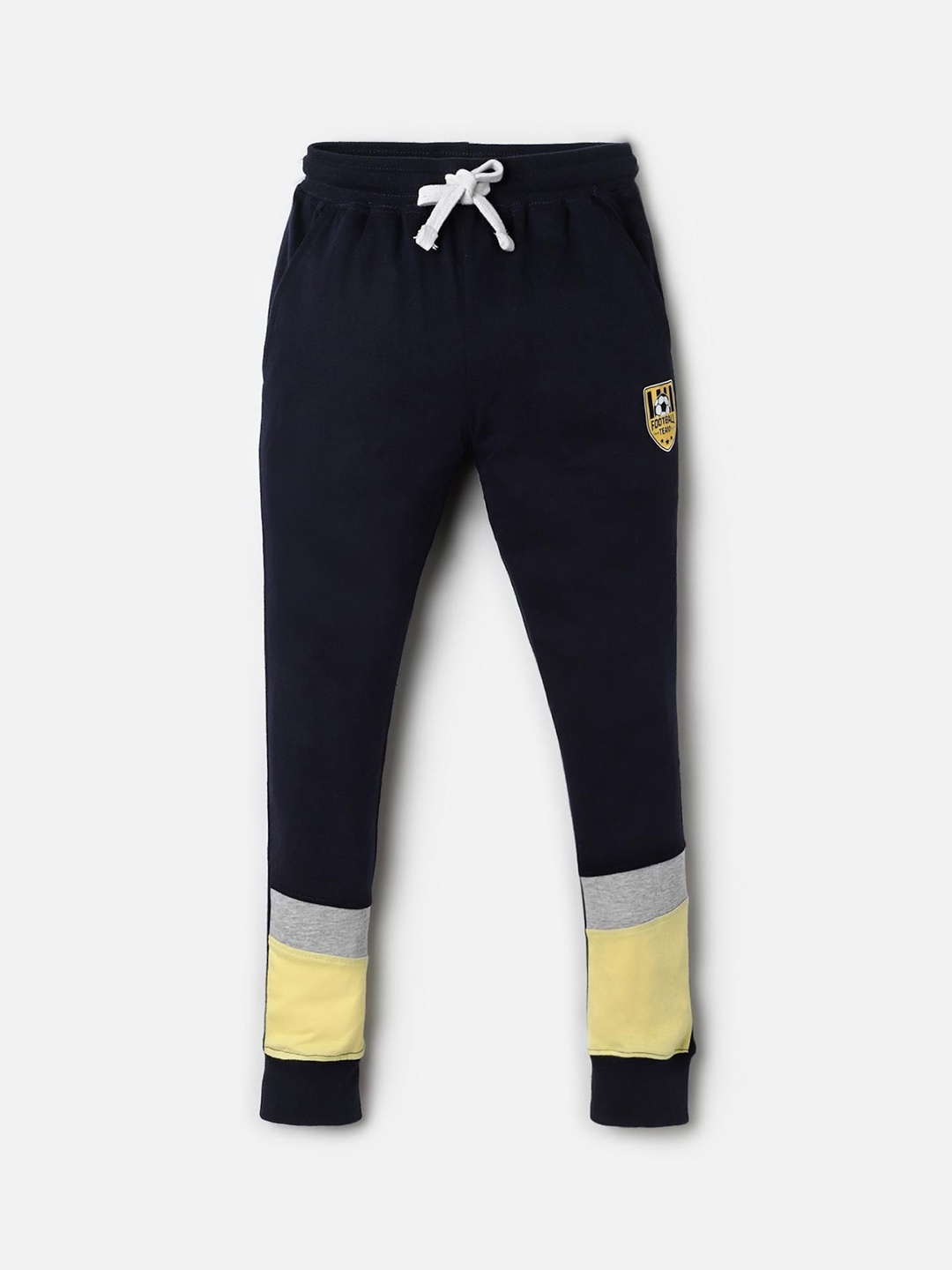 

UrbanMark Boys Colourblocked Cotton Regular Fit Jogger, Navy blue