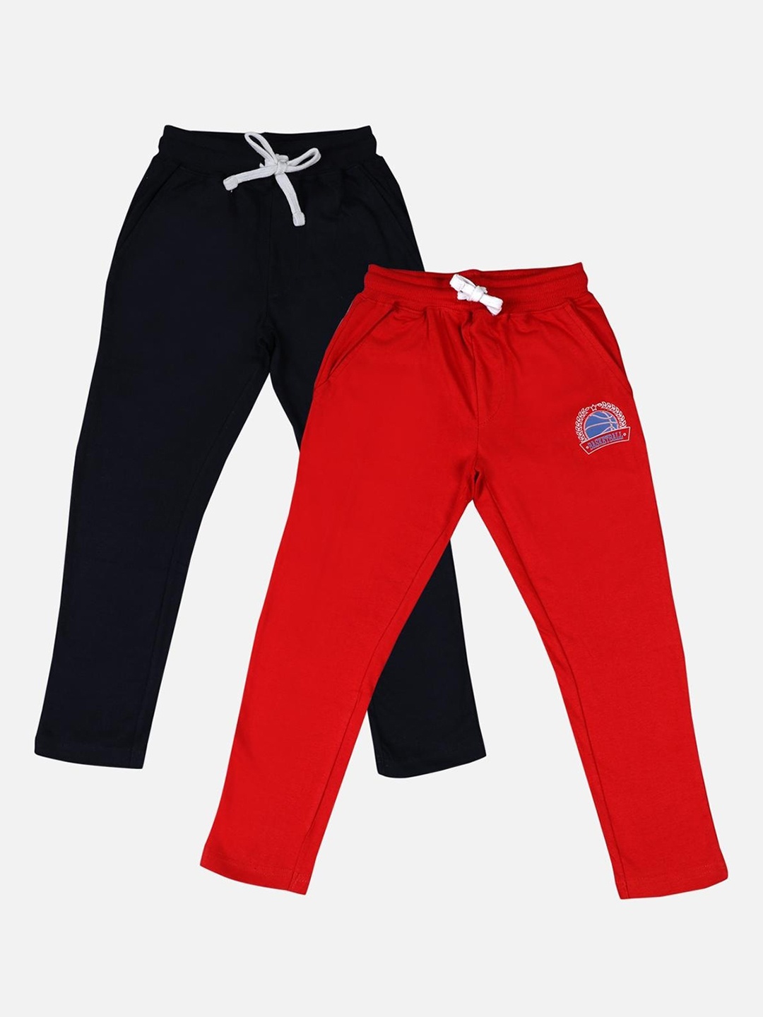

UrbanMark Boys Pack of 2 Cotton Regular Fit Joggers, Red