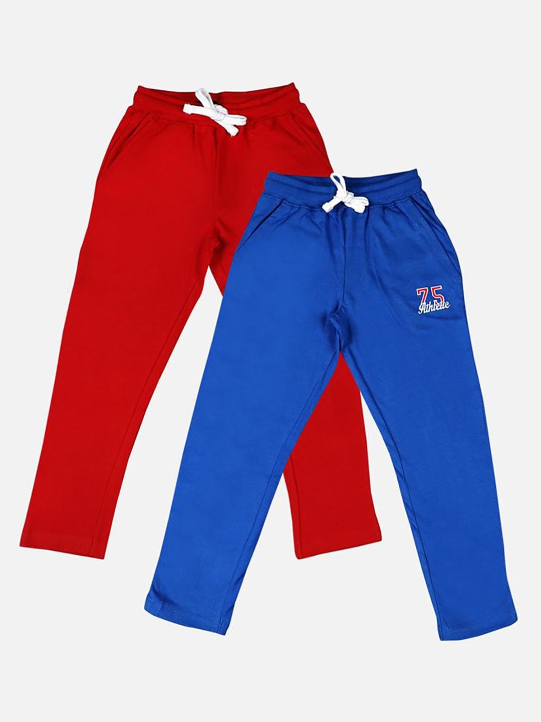 

UrbanMark Boys Pack of 2 Cotton Regular Fit Joggers, Red