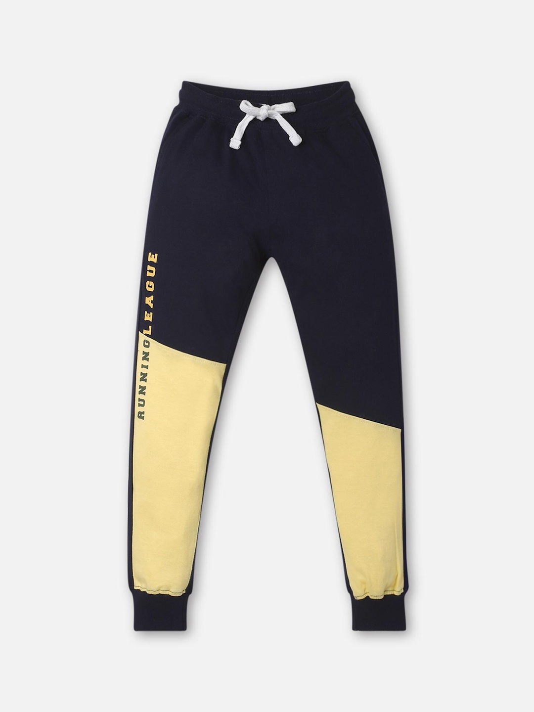 

UrbanMark Boys Colourblocked Cotton Regular Fit Jogger, Navy blue