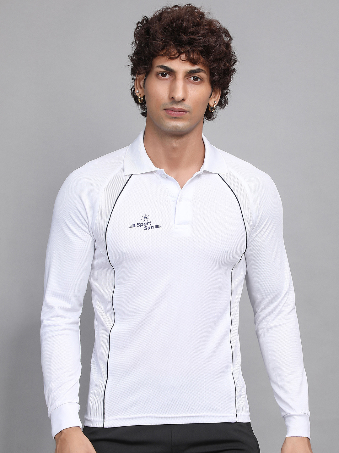 

SPORT SUN Polo Collar Regular Fit T-shirt, White