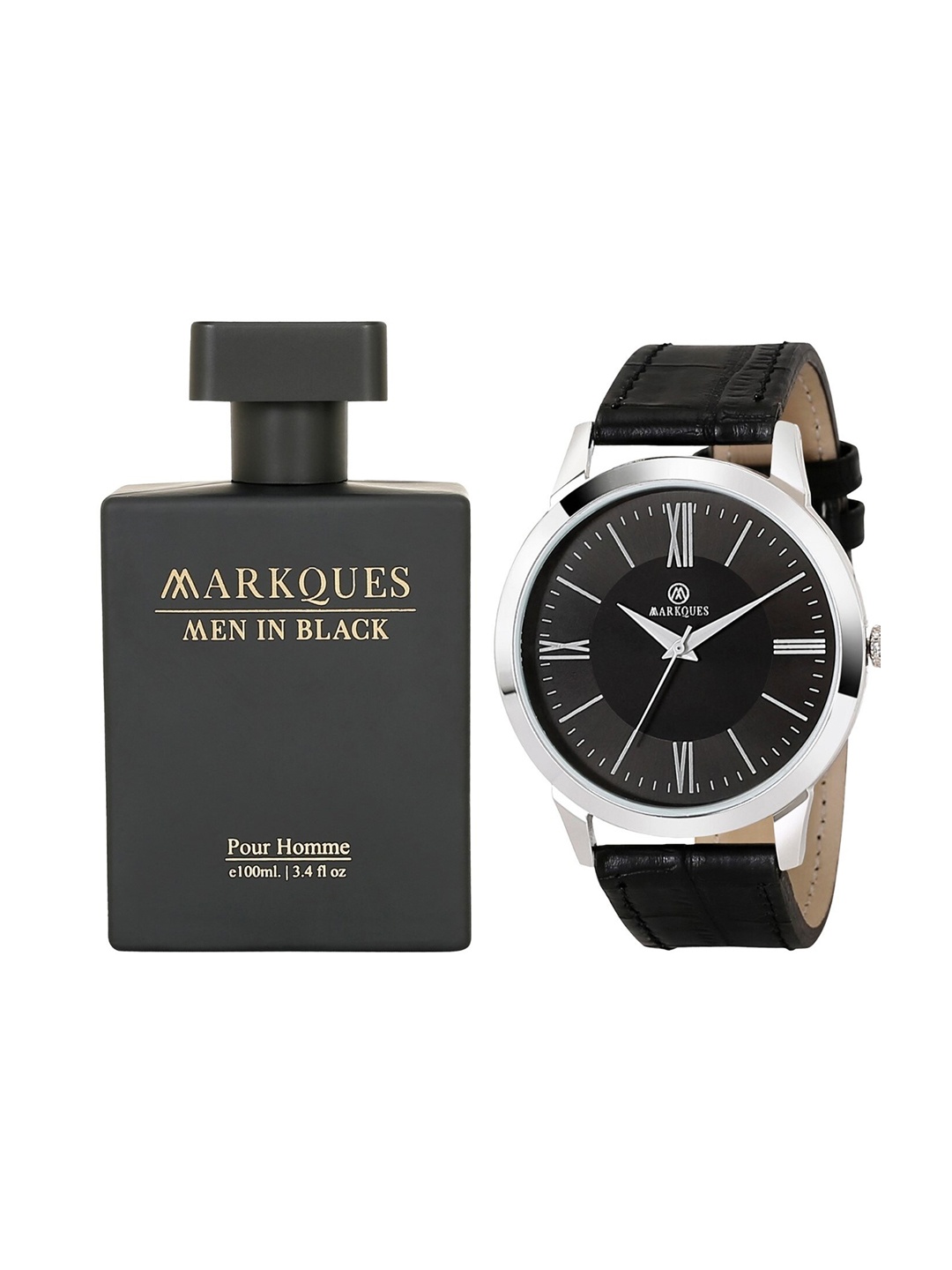 

MARKQUES Men Perfume & Watch Accessory Gift Set, Black