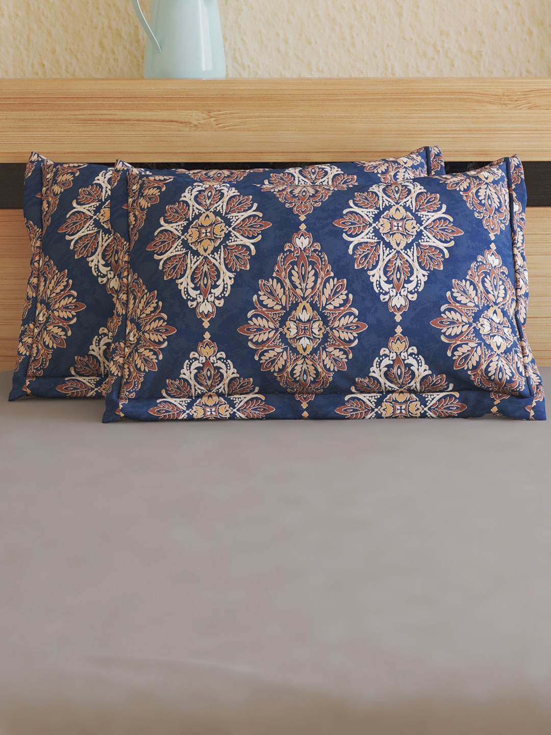 

Home Centre Amaya Sakura Blue & Beige 2 Pieces Printed Cotton Pillow Covers