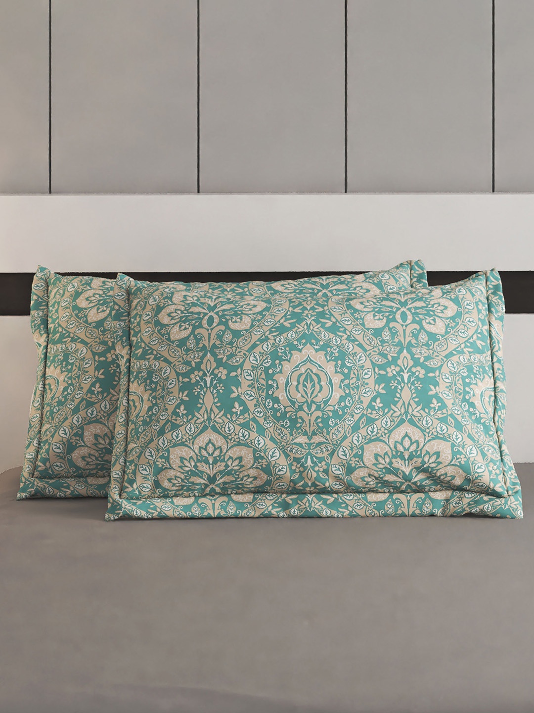 

Home Centre Amaya Kainaat Blue & Grey 2 Pieces Printed Cotton Pillow Covers