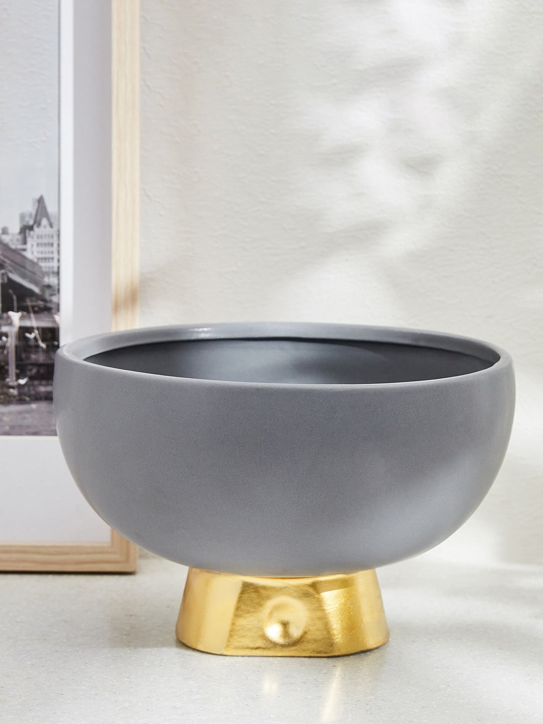 

Home Centre Marshmallow Grey Ceramic Decorative Bowl