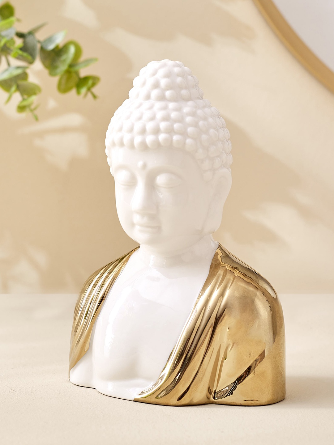 

Home Centre White Ceramic Buddha Showpiece