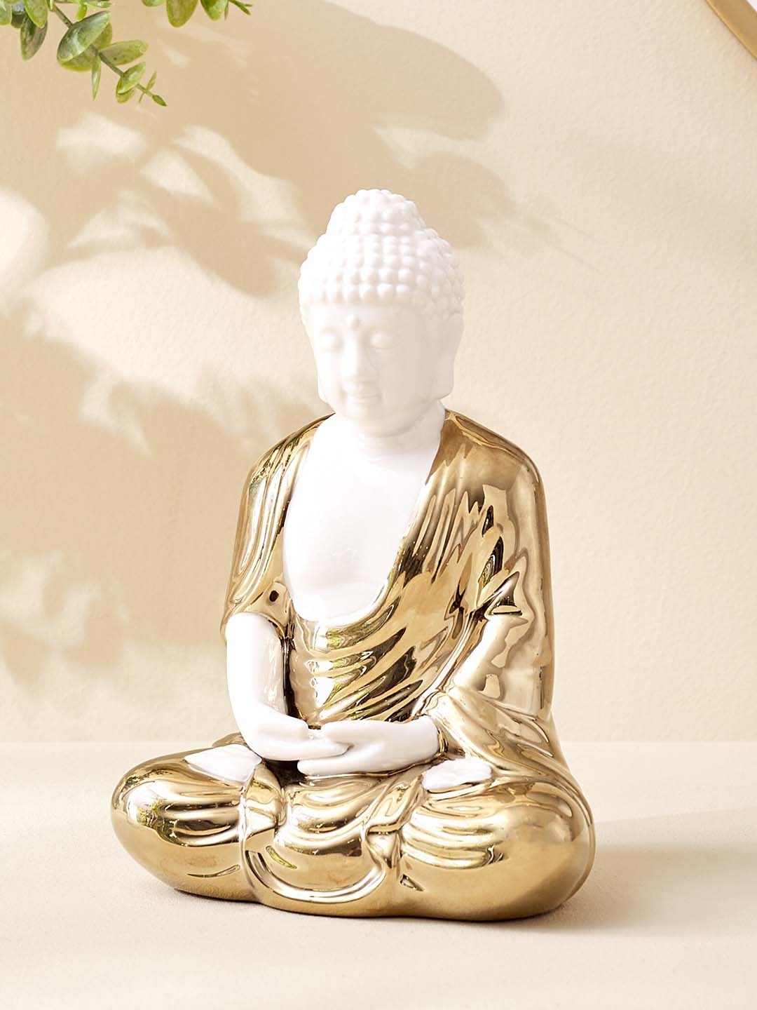 

Home Centre Noor Gold-Toned & White Ceramic Meditating Buddha Showpiece