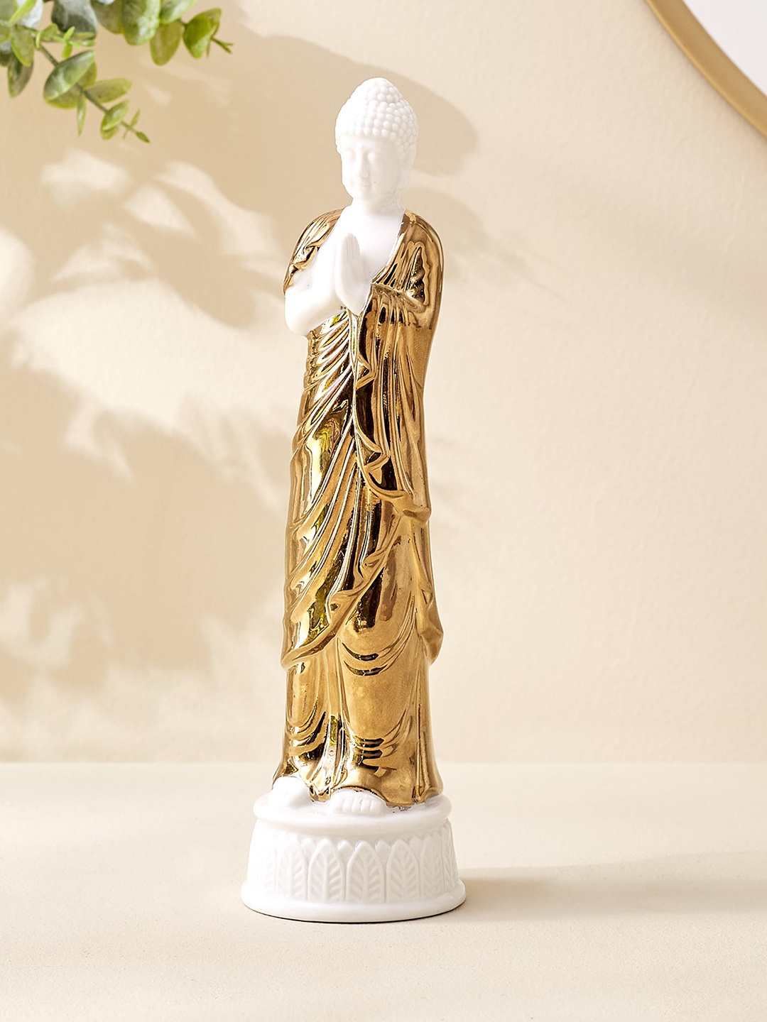 

Home Centre Noor Gold-Toned & White Ceramic Standing Buddha Showpiece