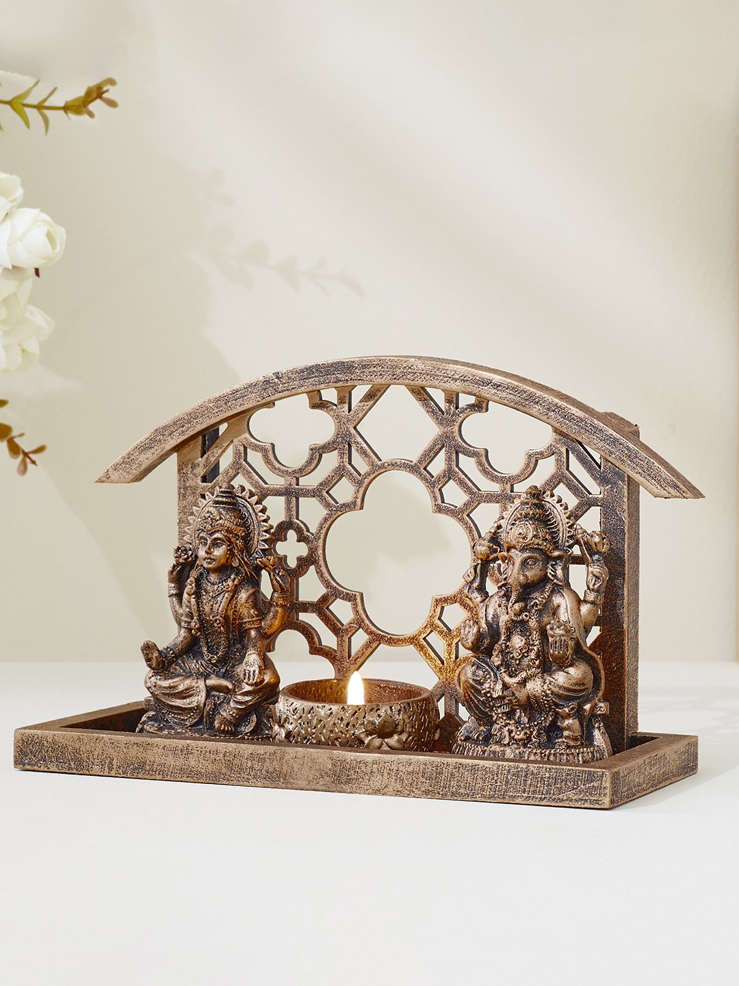 

Home Centre Bronze-Toned Lakshmi Ganesha Showpiece