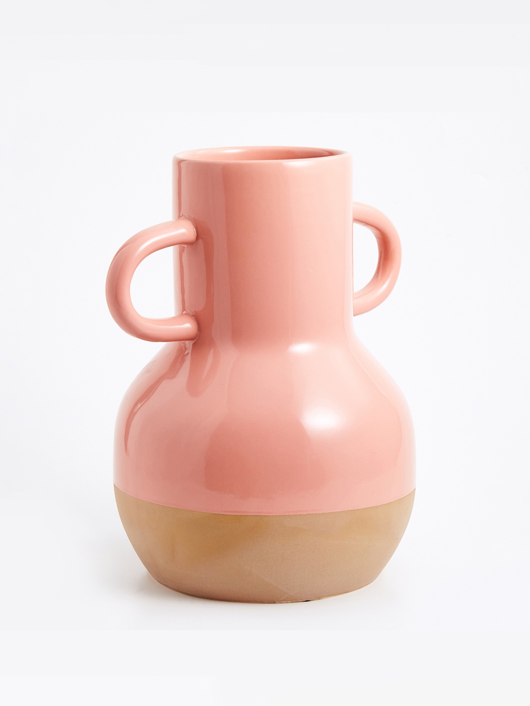

Home Centre Colour Refresh Ceramic Vase With Handle, Peach