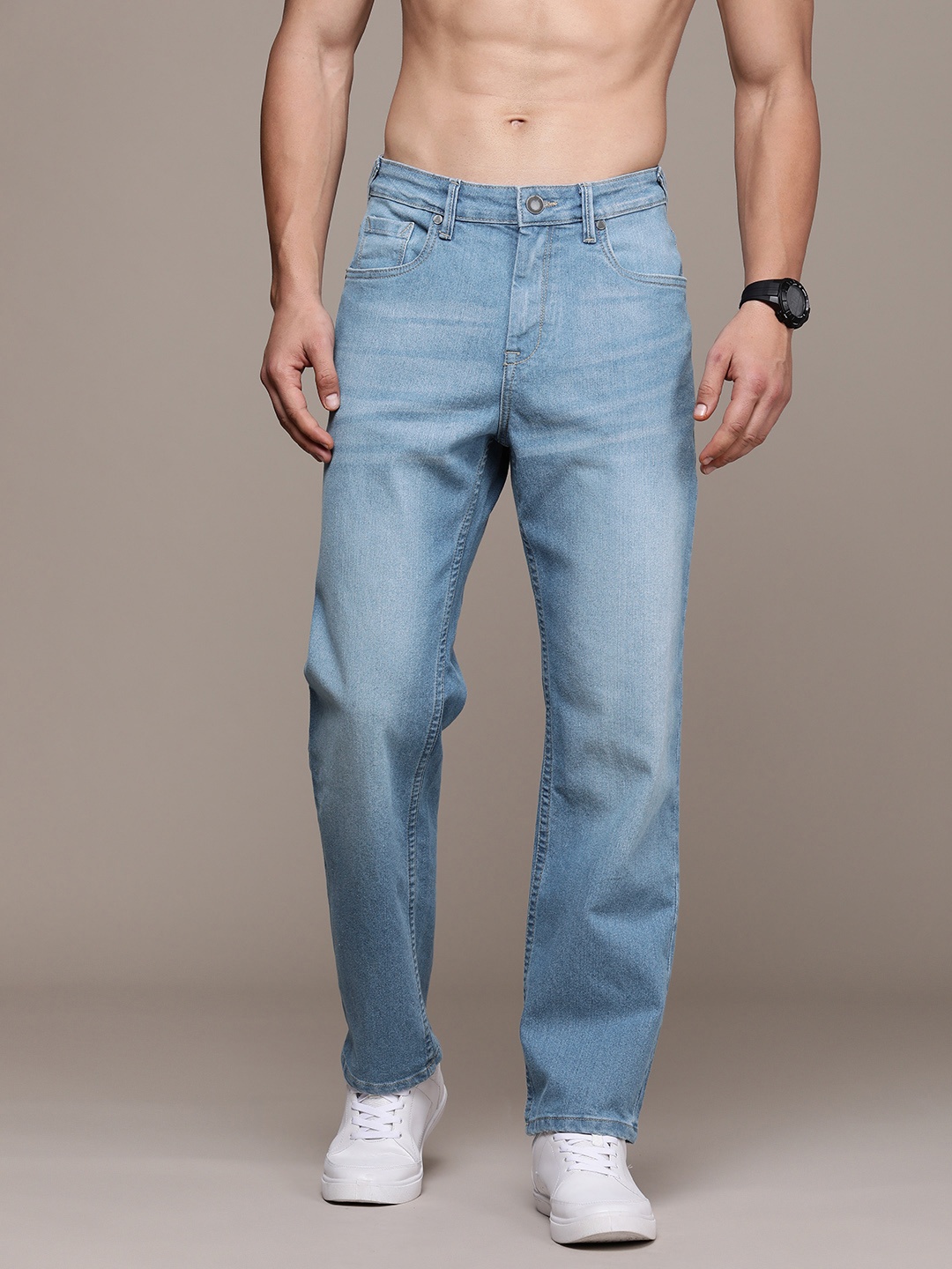 

Moda Rapido Men Mid-Rise Regular Fit Light Fade Stretchable Jeans, Blue