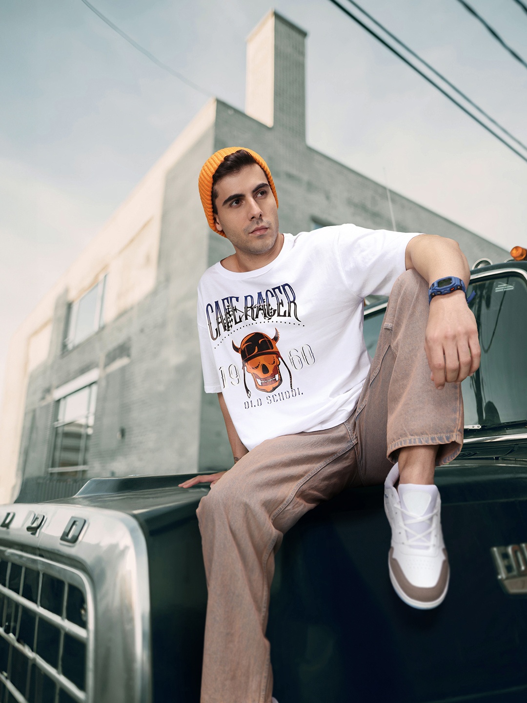 

HERE&NOW Printed Pure Cotton T-shirt, White