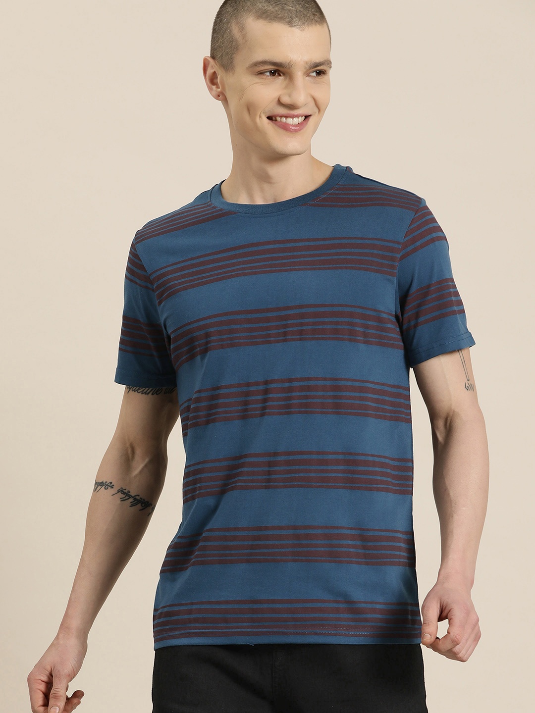 

HERE&NOW Striped T-shirt, Navy blue
