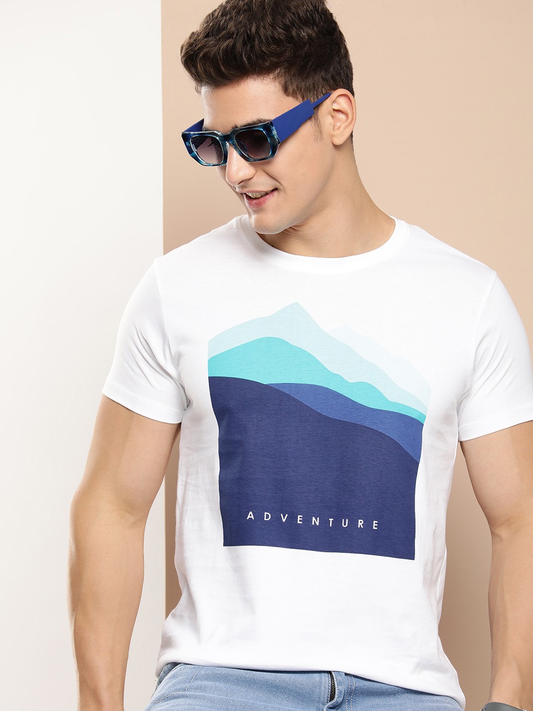

HERE&NOW Printed Pure Cotton T-shirt, White