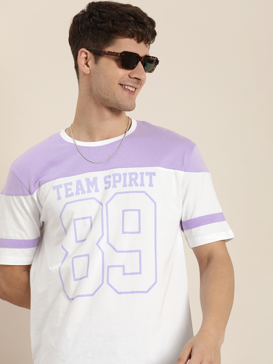 

HERE&NOW Varsity Printed Pure Cotton T-shirt, White