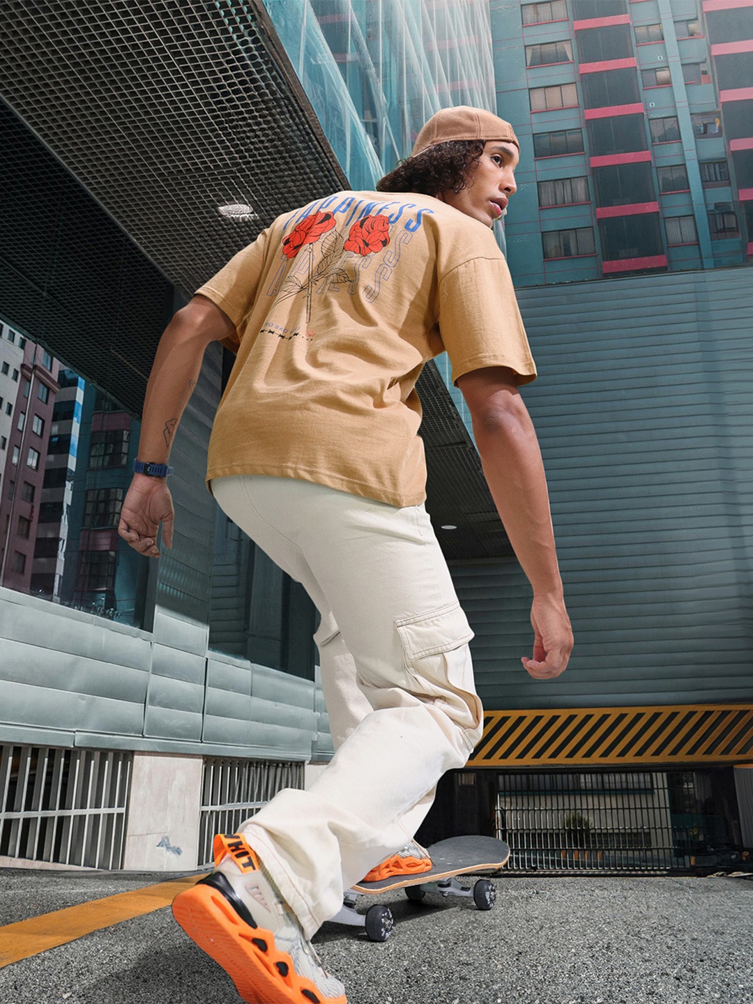 

HERE&NOW Graphic Printed T-shirt, Brown
