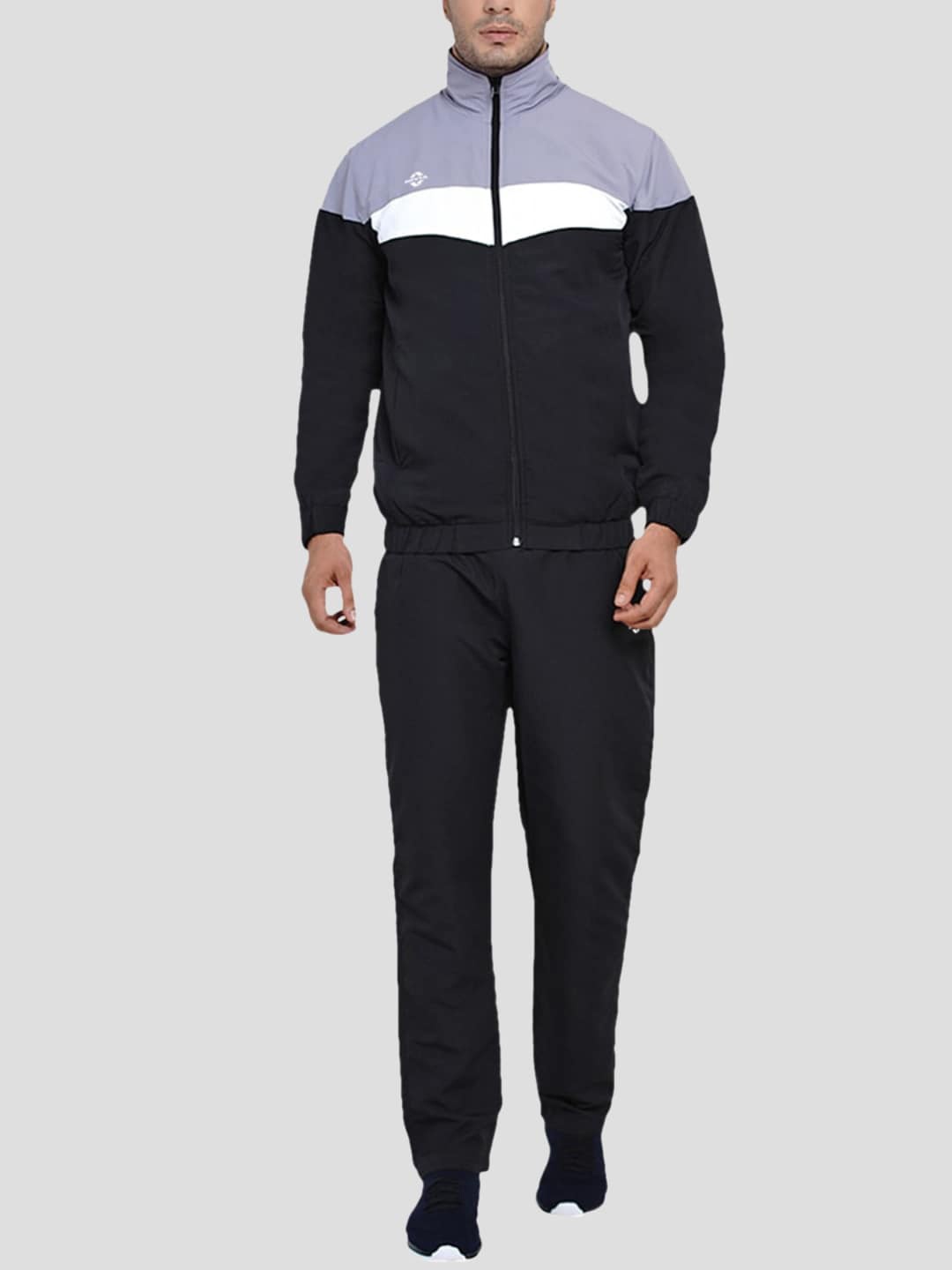 

NIVIA Colourblocked Mock Collar Tracksuit, Black