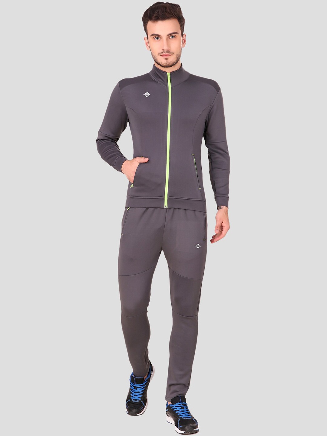 

NIVIA Mock Collar Long Sleeves Tracksuit, Grey