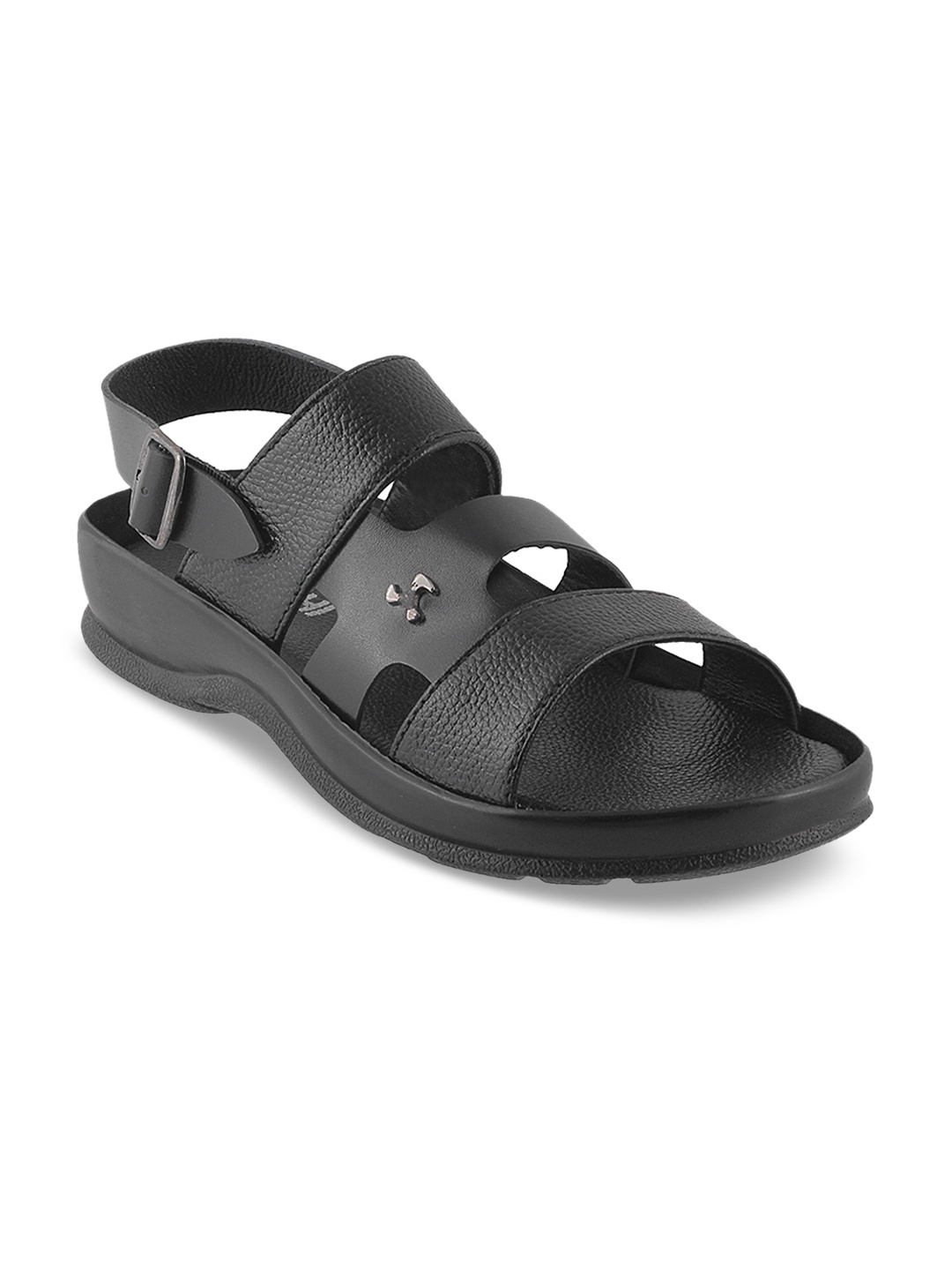 

Mochi Men Black Leather Comfort Sandals