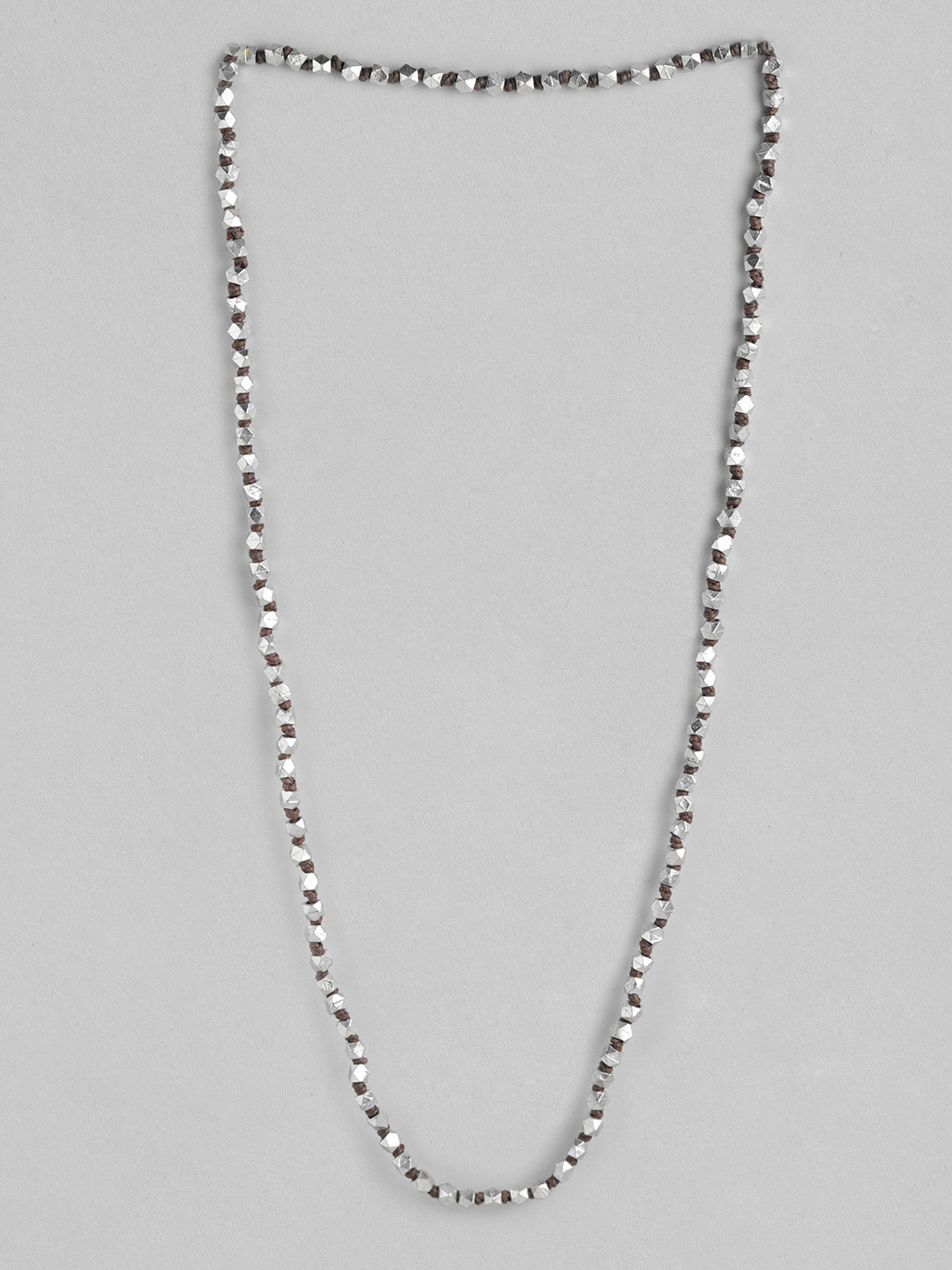 

RICHEERA Silver-Plated Beaded Necklace, Brown