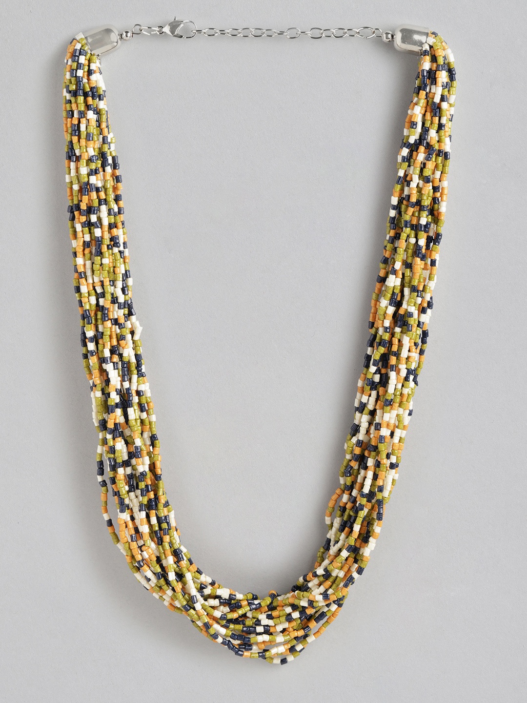 

RICHEERA Beaded Multi-Layered Statement Necklace, Green