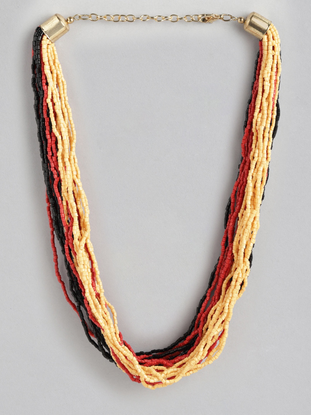 

RICHEERA Beaded Multi-Layered Statement Necklace, Red