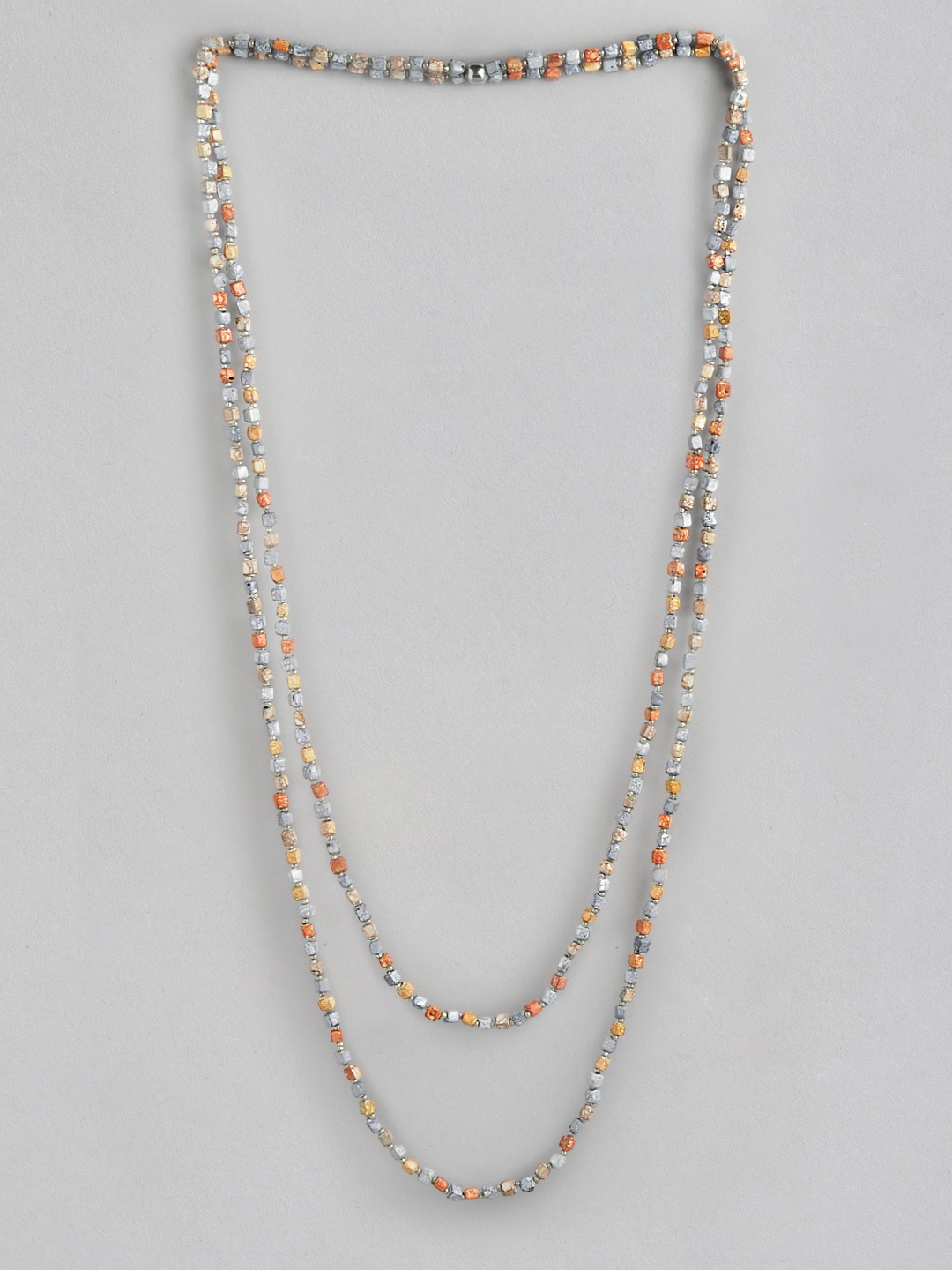 

RICHEERA Beaded Double-Layered Statement Necklace, Orange