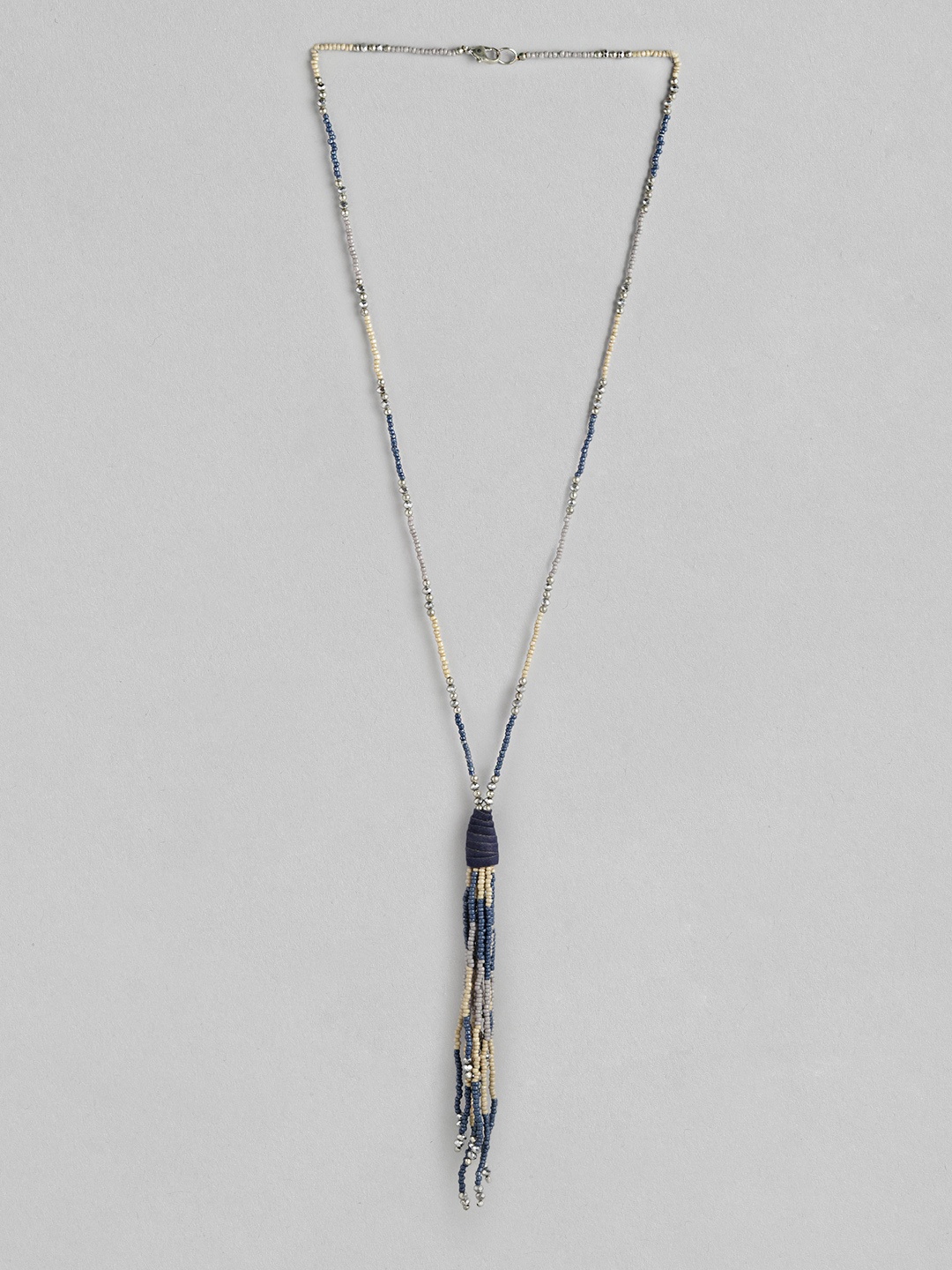 

RICHEERA Beaded Tasselled Detail Necklace, Blue