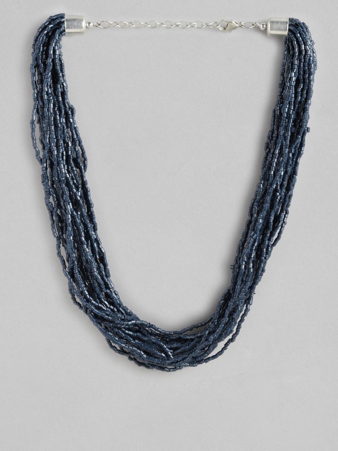 

RICHEERA Beaded Multi-Layered Statement Necklace, Navy blue