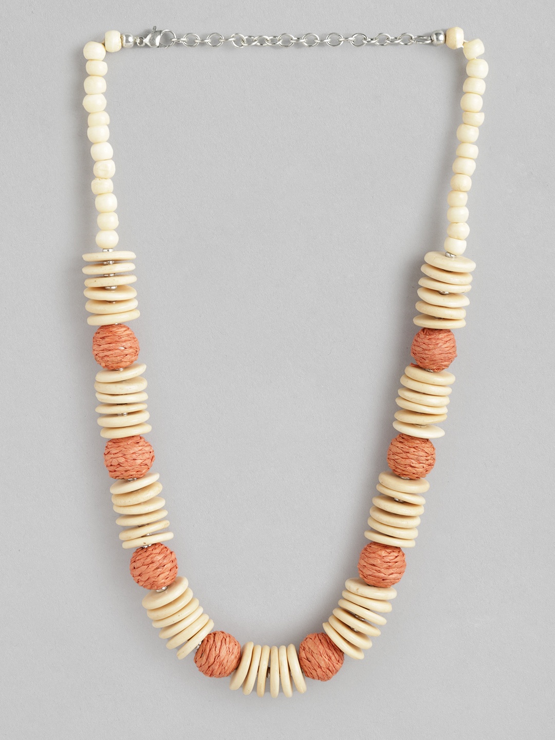 

RICHEERA Women Artificial Beads Studded Statement Necklace, Off white