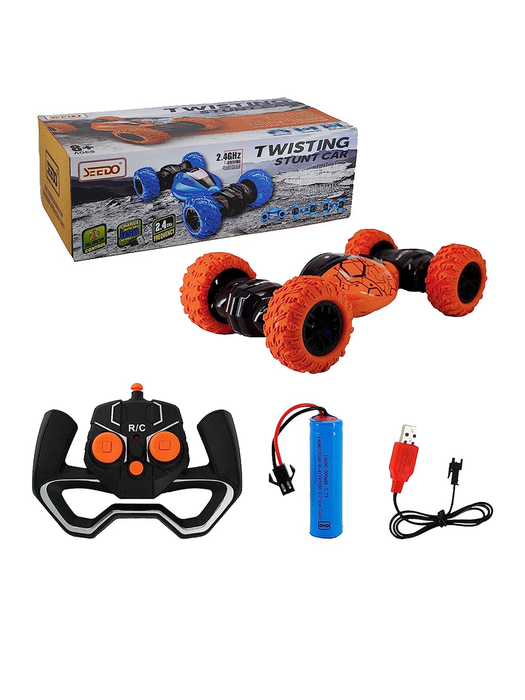 

Seedo Kids Remote Control Rechargeable Twisting Stunt Car, Red